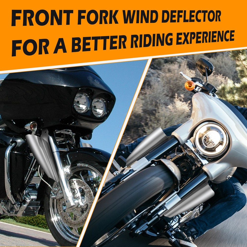 Chrome Front Fork Mount Wind Deflector For Harley FLSTC Heritage Softail Classic