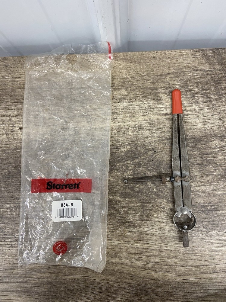 STARRETT No. 83A-6  6" Spring Divider with Flat Legs - Solid Nut - USA