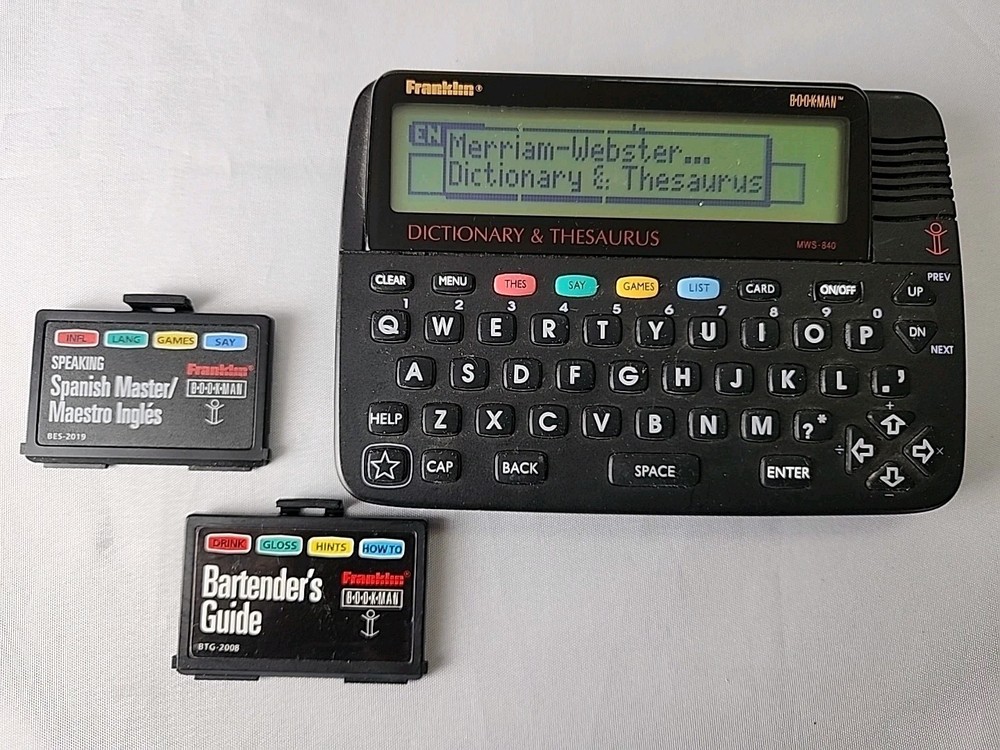 Franklin Bookman MWS-840 Electronic Speaking Dictionary +Spanish +Bartender Book
