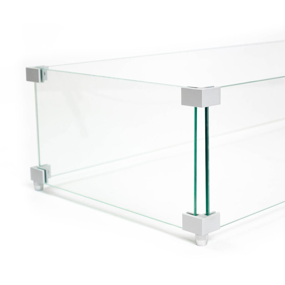 AMS Fireplace WG-35 Rectangular 35" x 8" 1/4 Thick Thick Glass Wind Guard Screen