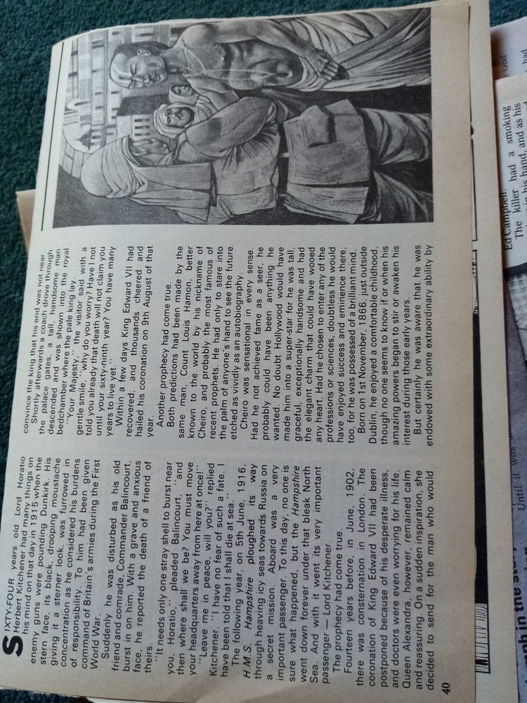 Kvc53  Ephemera 1972 folded article count cheiro