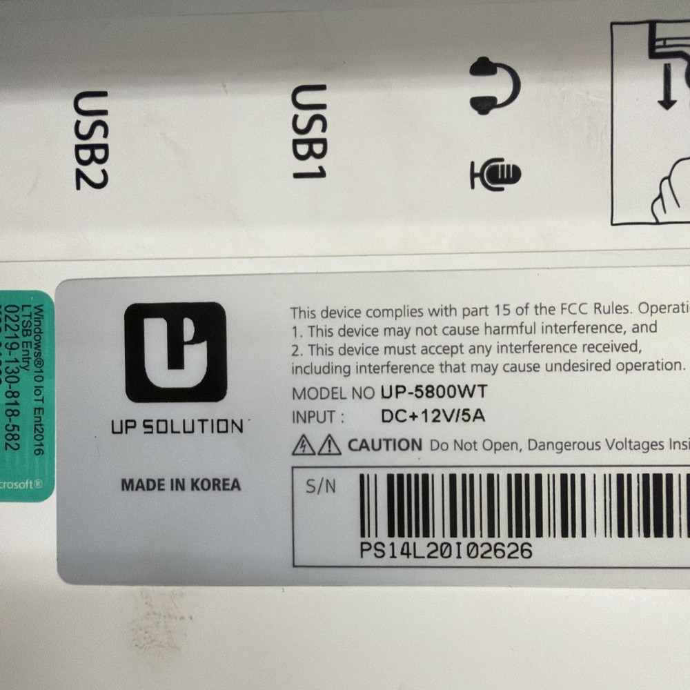 UP Solution UP-5800WT all-in-one touchscreen POS terminal (SEE DESCRIPTION)