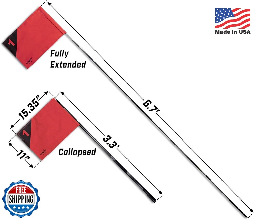 GoSports Golf Flags 3 Pack Multicolor Foldable Backyard Practice Holes