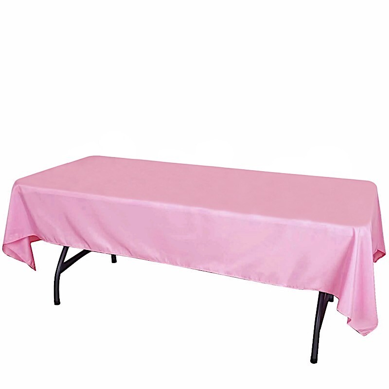 PINK 60x102" RECTANGLE POLYESTER TABLECLOTH Wedding Kitchen Catering Linens