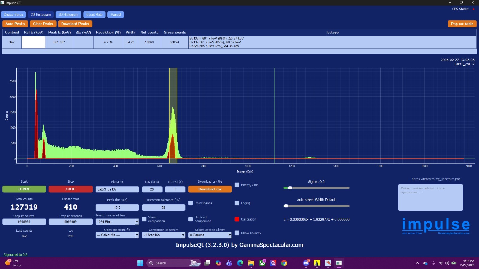 Saintgobain / Luxium 38S38 LaBr3:Ce Gamma Scintillation Detector.