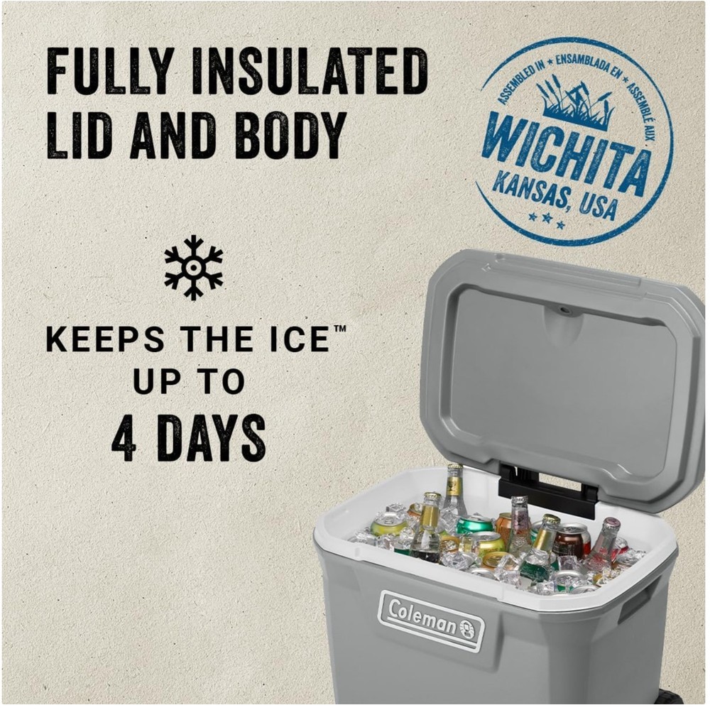 65-Qt Rolling Cooler with Cup Holders