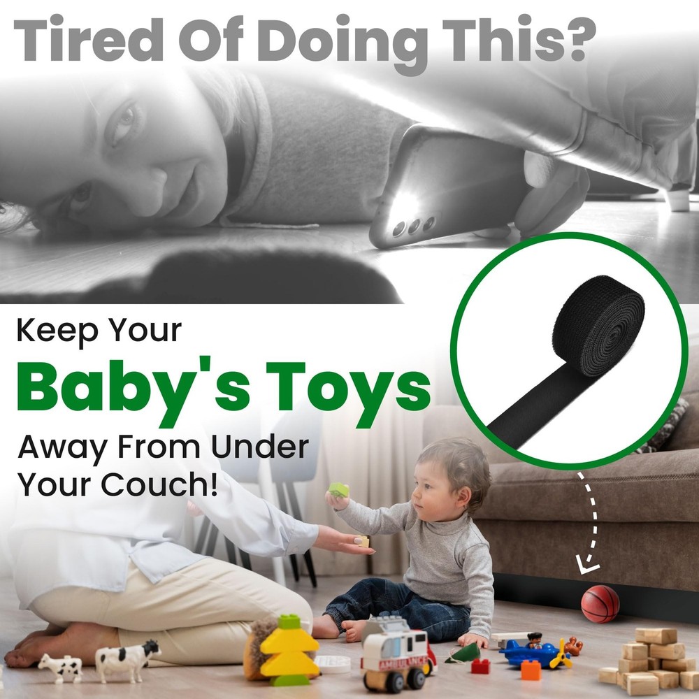 ECOHomes Under Couch Guards Toy Blocker - Elastic Strap Barrier for Under Sof...