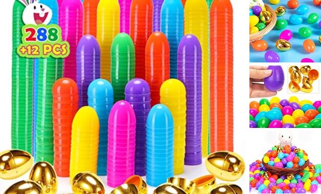 288 Easter Eggs -2.36" Bright Colors Plastic Easter Eggs Empty Include 300 Pcs