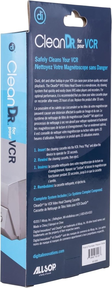 Efficient CleanDr Video Head Cleaning Kit - Dry Technology for All VHS Devices