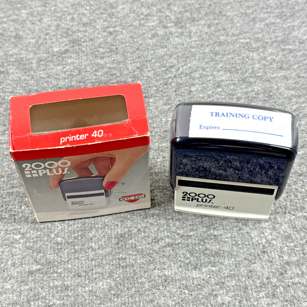 Cosco 2000 Plus Printer 40 Training Copy Rubber Stamp Blue Ink