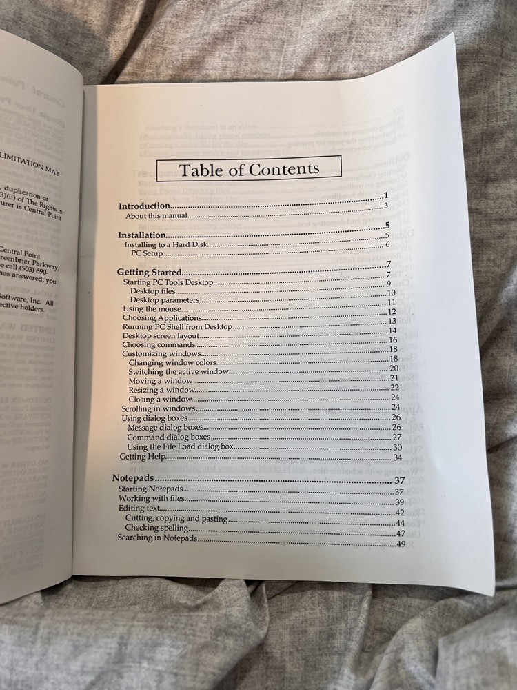 PC tools desktop Manager central Point Software IBM Book 1989