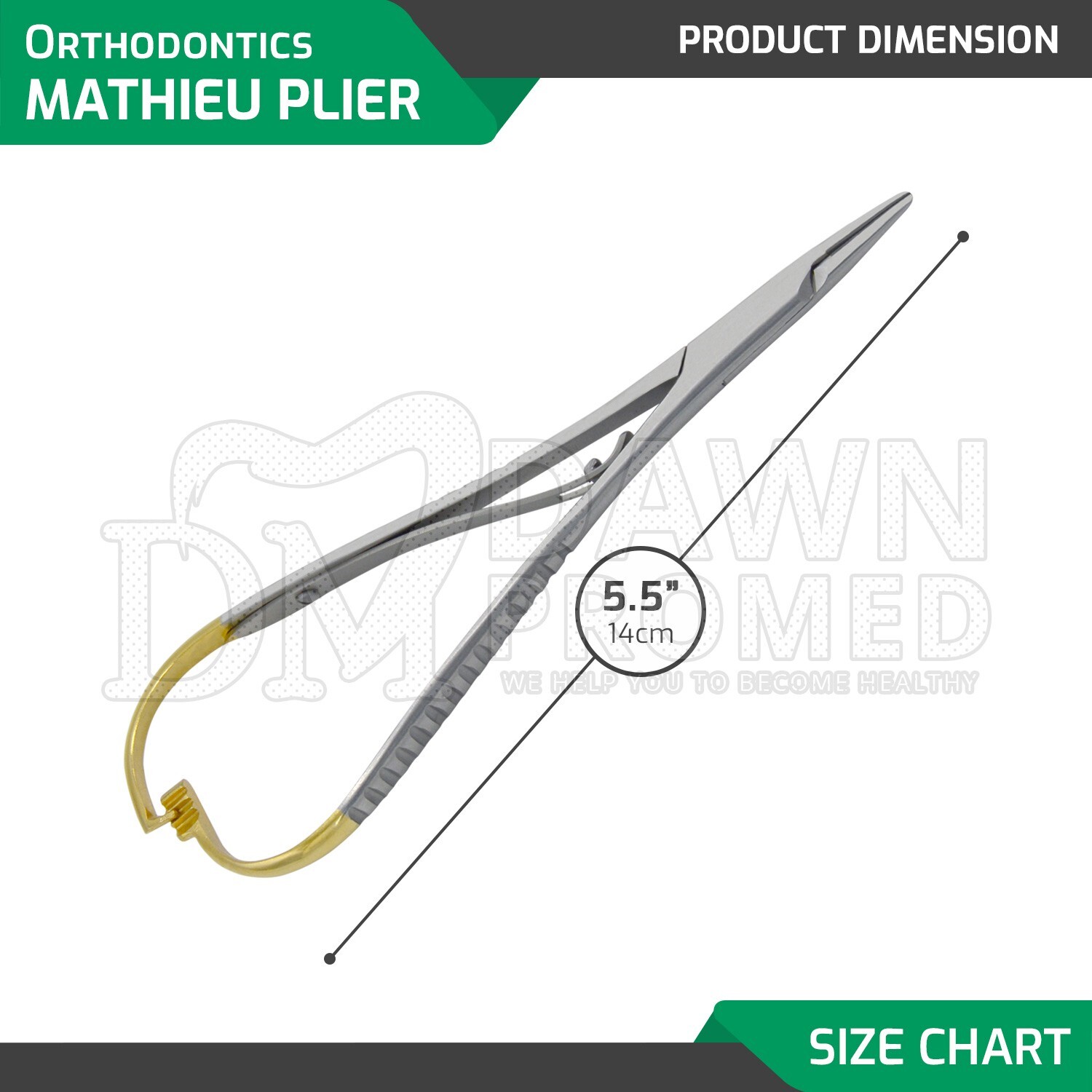 TC Tip Mathieu Ligature Elastic Placing Plier 5.5" Orthodontic Inst German Grade