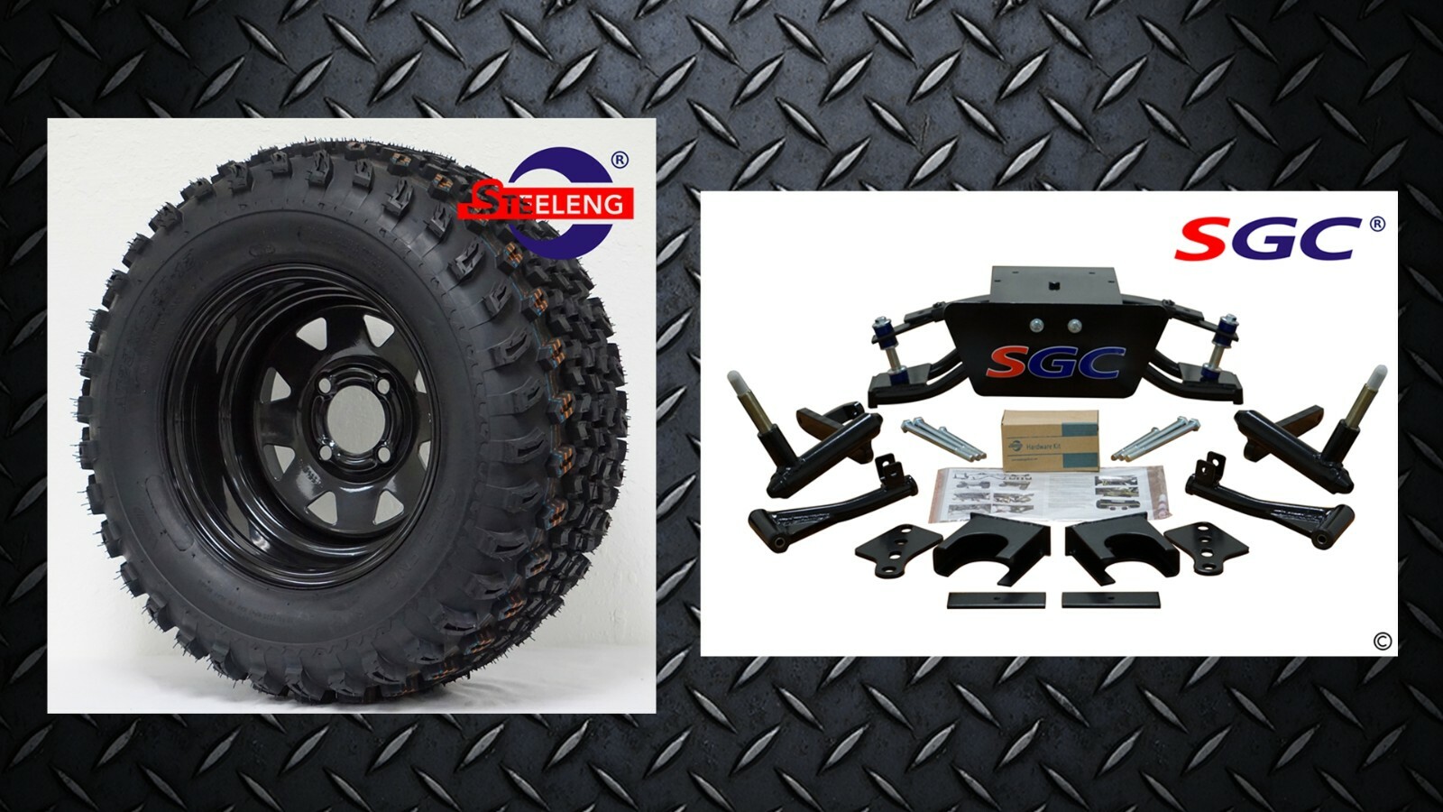 Club Car DS Golf Cart 6" A-Arm Lift Kit + 12" Wheels and 23" Tires (2004.5-up)