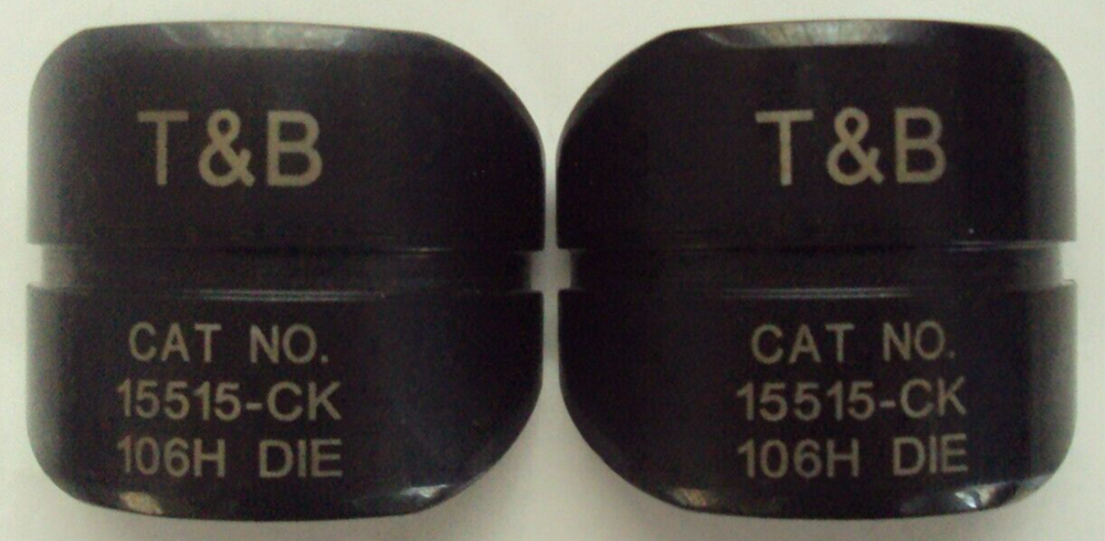 THOMAS AND BETTS P/N: 15515-CK HEX DIE WITH DIE CODE 106H BLACK