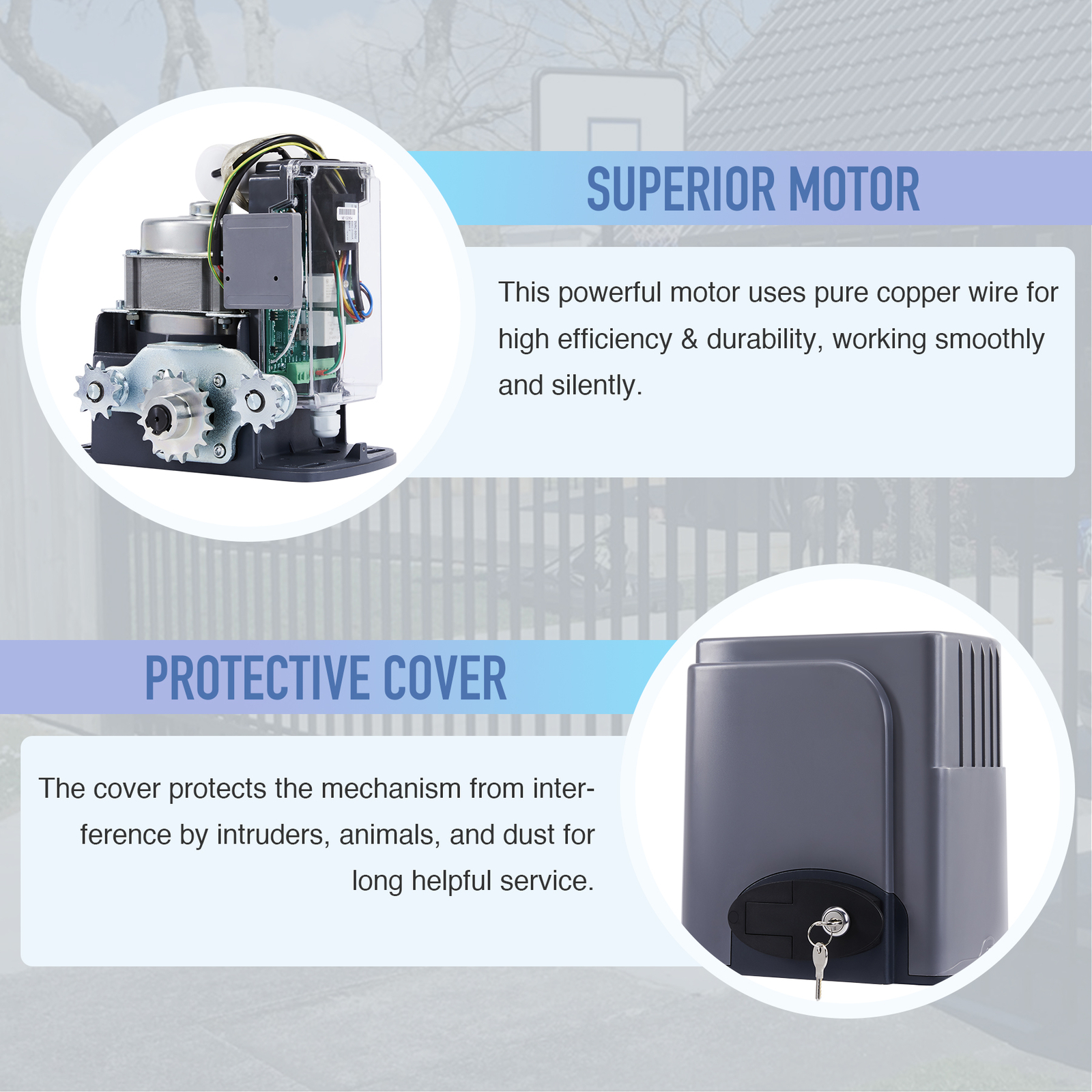 CO-Z 1800lbs/800KG Electric Sliding Gate Opener Automatic Kit w Remote Controls