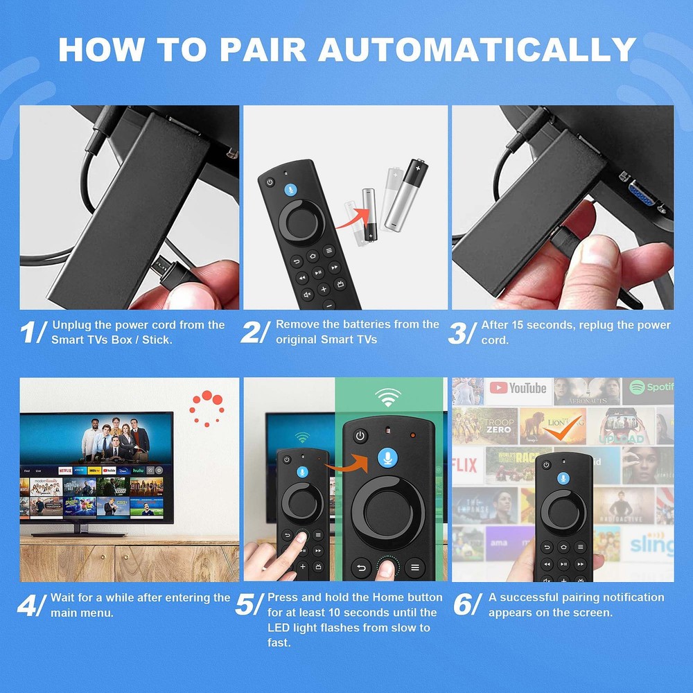 Replacement Firestick Remote Control Compatible with Fire Smart TV Black