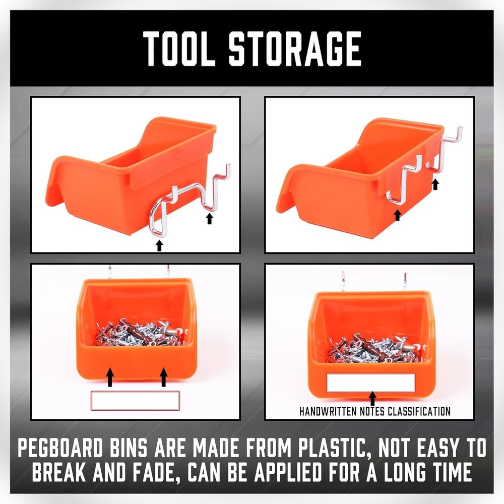 238 pcs Pegboard Hooks Assortment Kit Heavy Duty Rust Resistant Tool Organizer