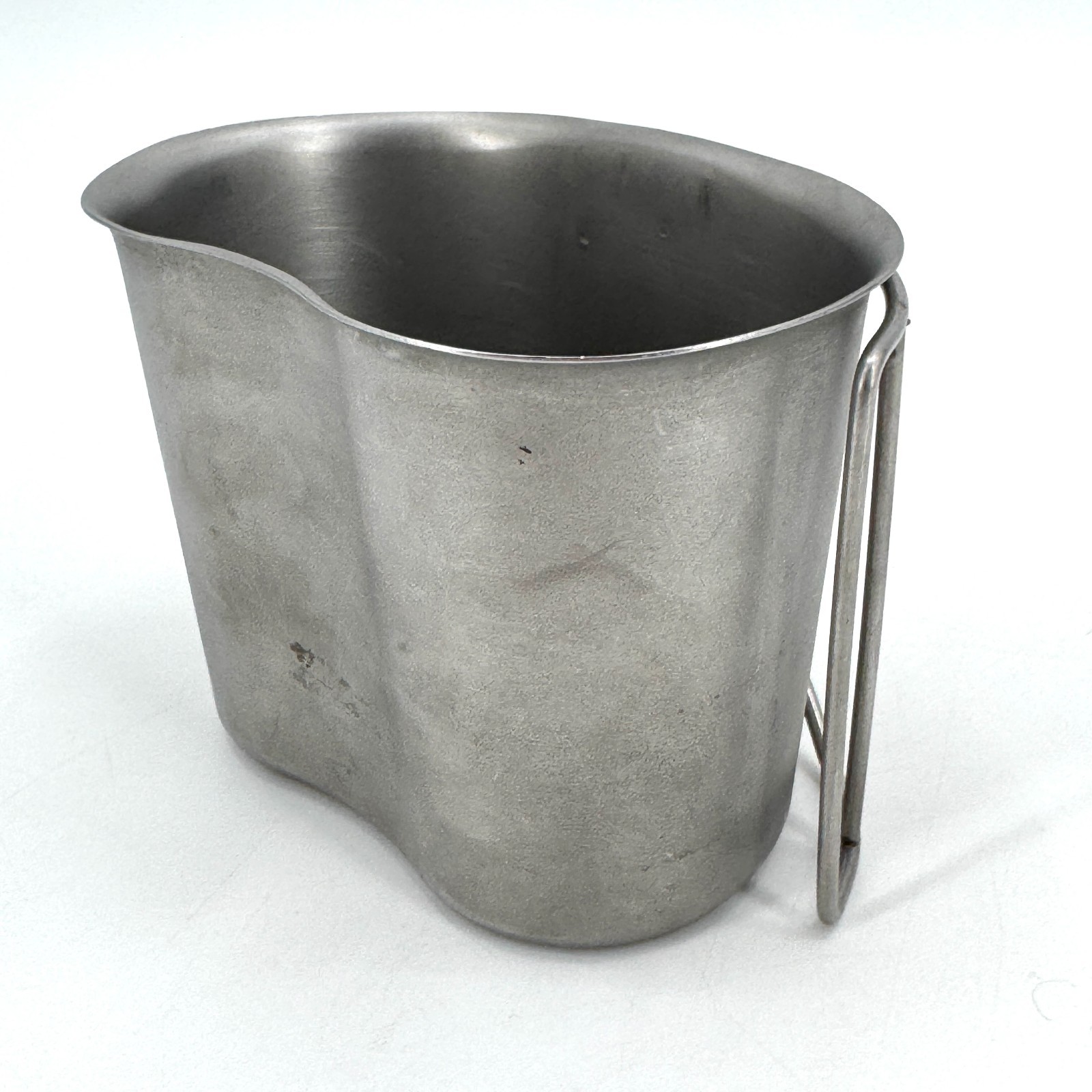 USGI US Military Issue 1 Quart Stainless Steel Metal Canteen Cup Folding Handle