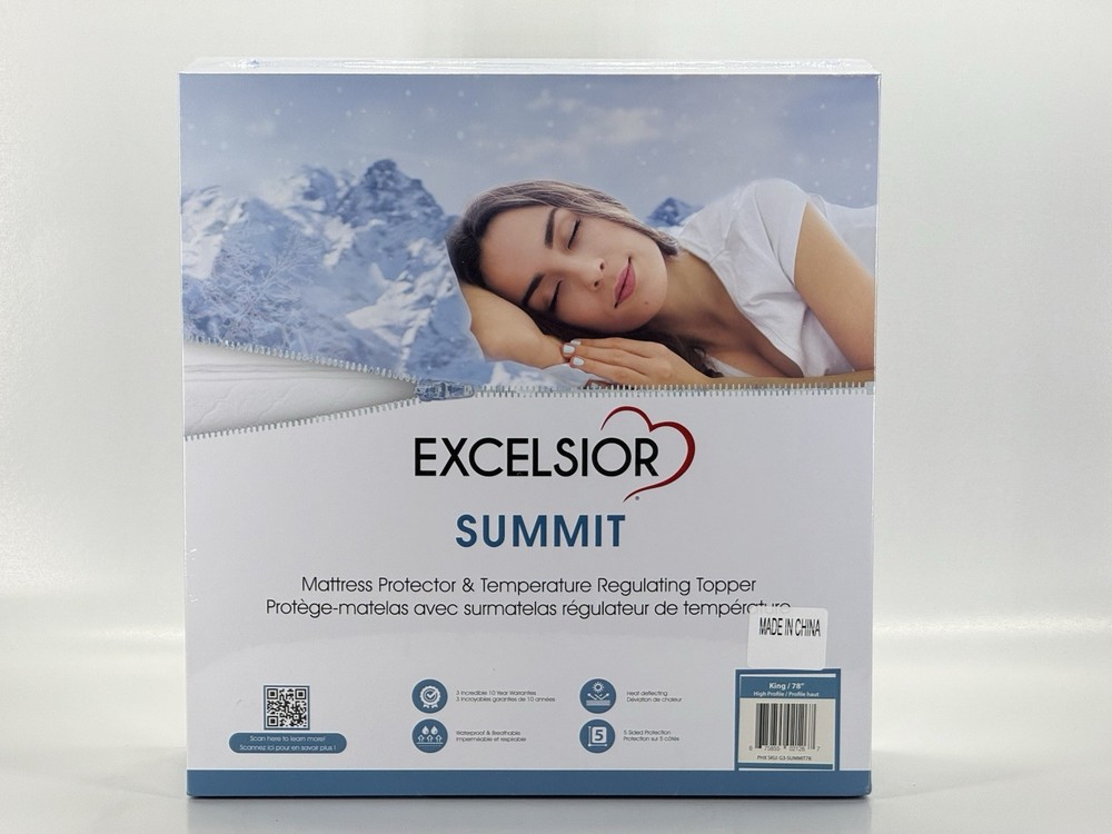 Excelsior Summit King Mattress Protector & Temperature Regulating Topper - NEW