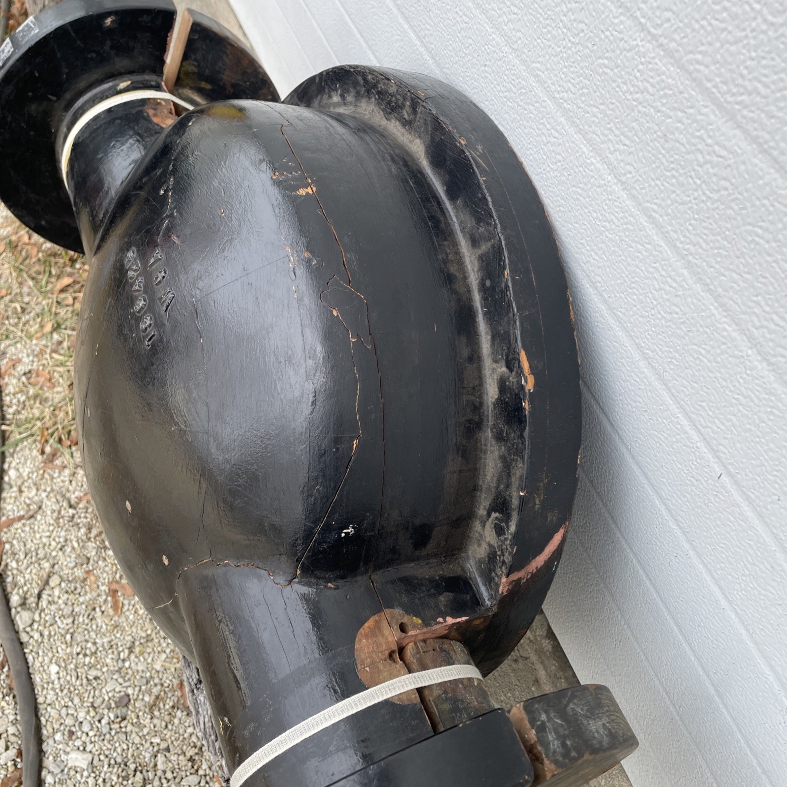 Large Vintage Industrial Wood Foundry Mold Pattern From Philadelphia Navy Yard