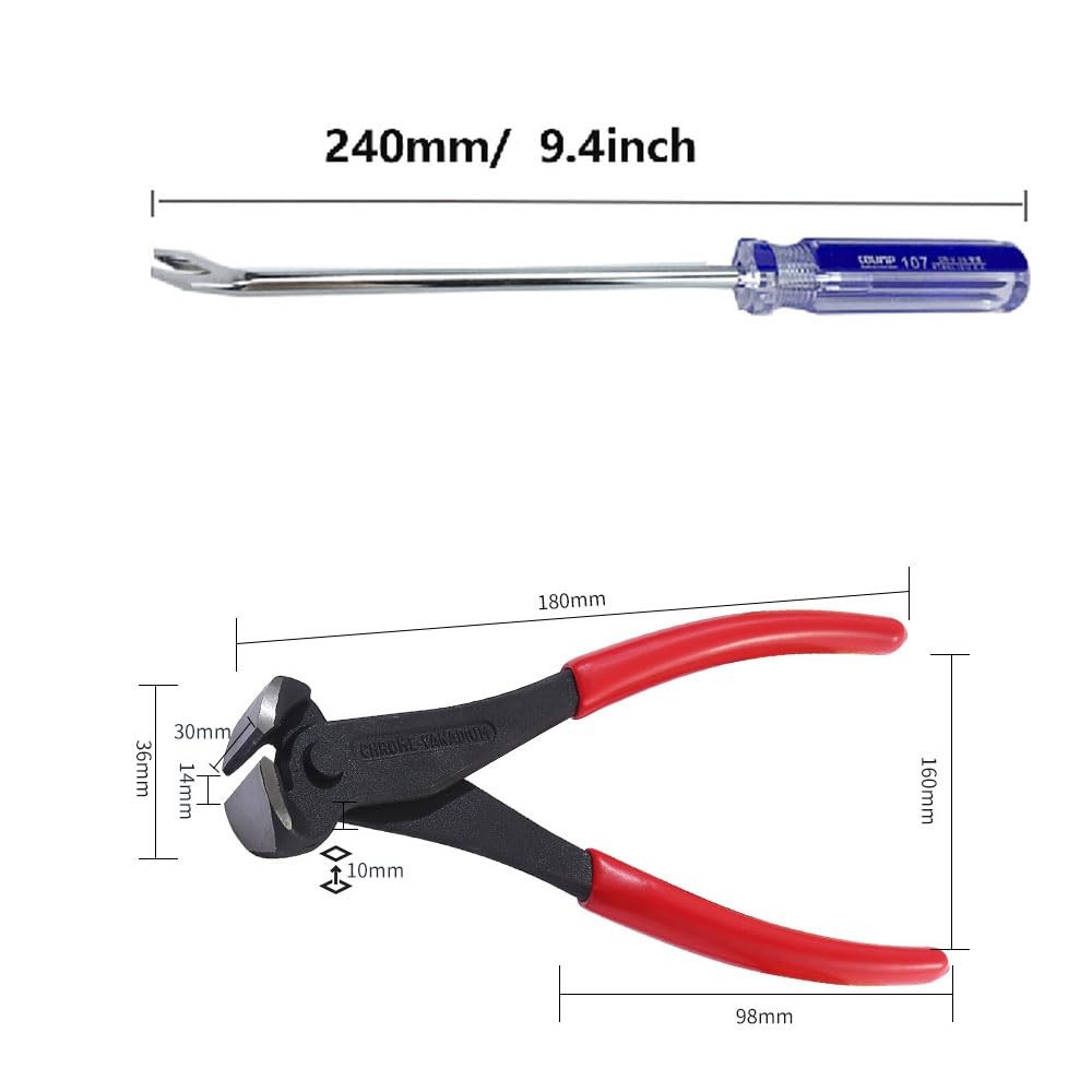 Upholstery and Construction Staple Tools Set Including Cutting Plier, Tack Pu...