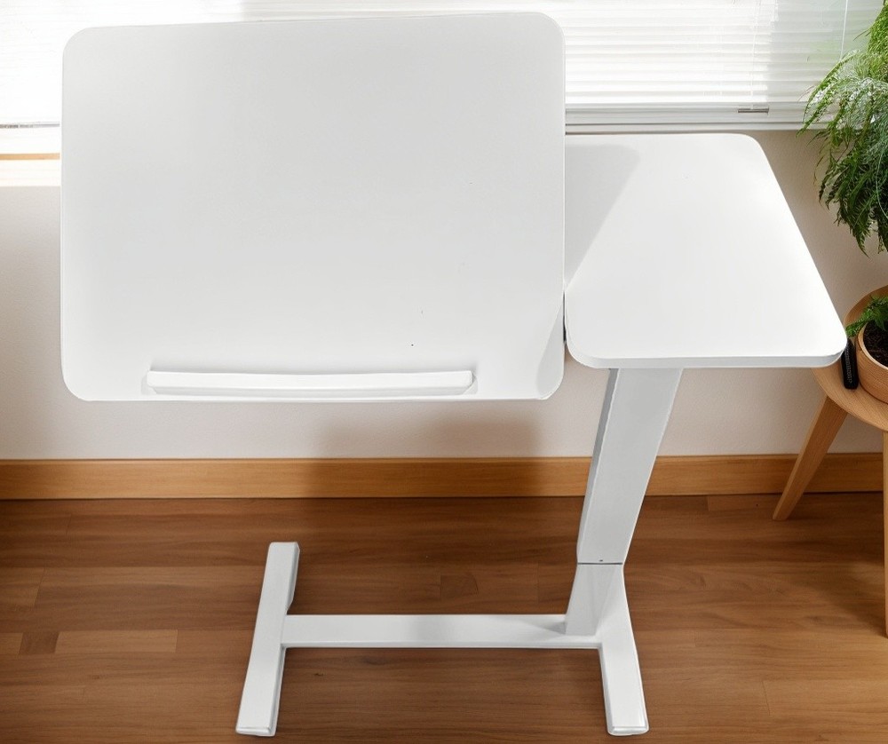 Overbed Bedside Desk, Mobile Rolling Laptop Stand Tilting Overbed Table with Wh
