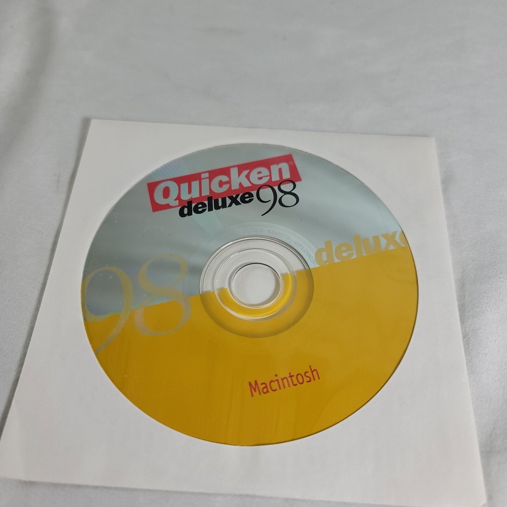 Apple Quicken Deluxe 98 Macintosh Mac Edition Software Installation CD-ROM