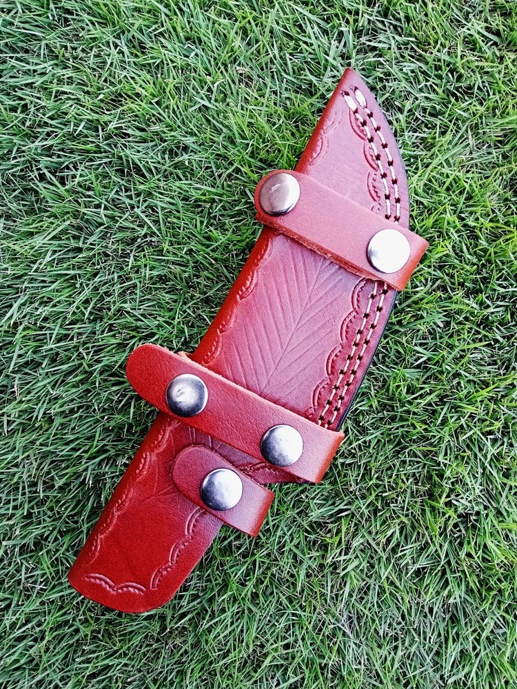 Handmade fixed blade knife leather sheath vertical carry horizontal scout Case