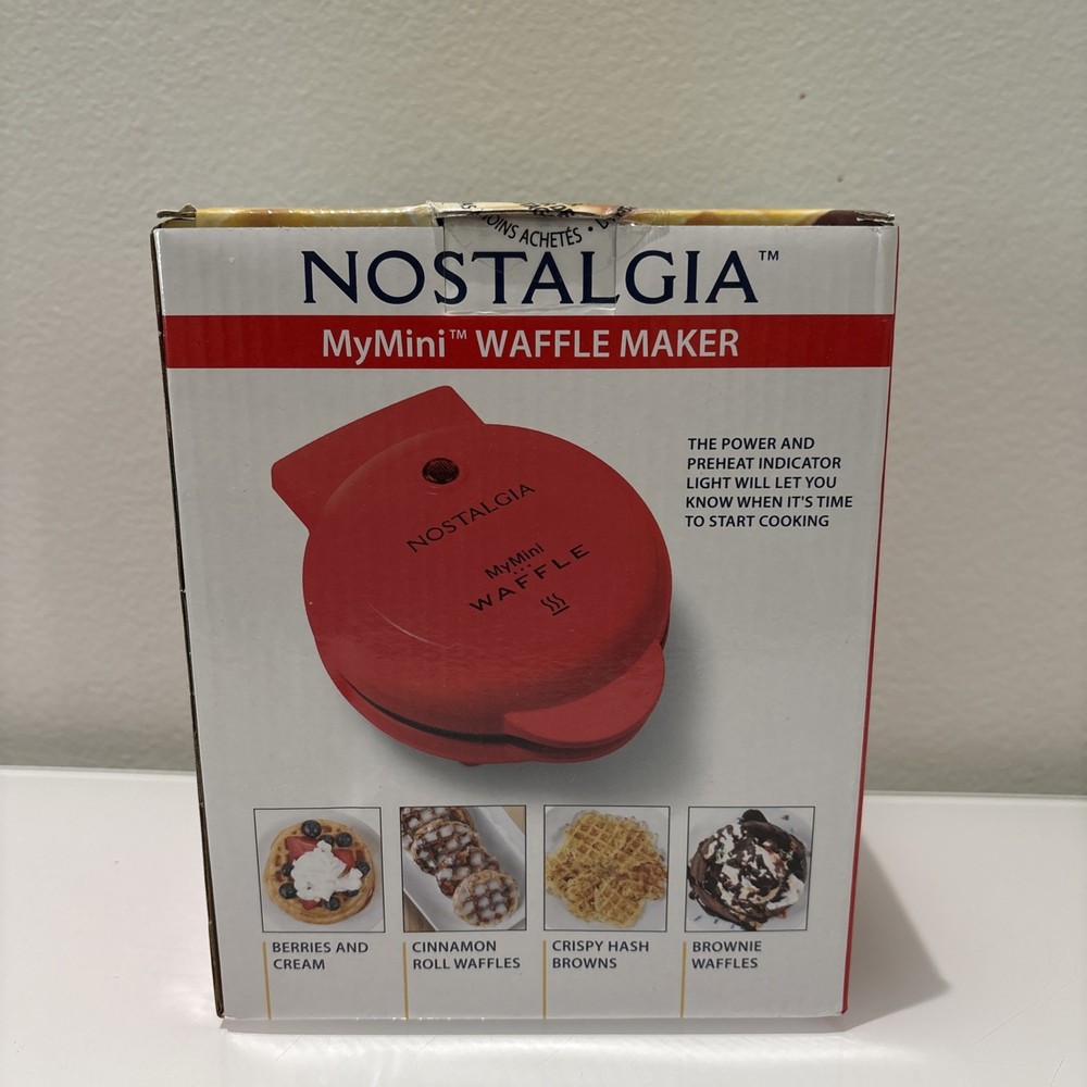 New Waffle Maker Mini 5" - Red Waffle Maker Nostalgia