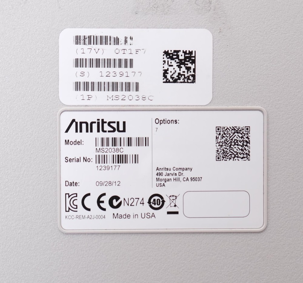 Anritsu MS2038C VNA Master 5 kHz to 20 GHz Vector Network Analyzer Option 7