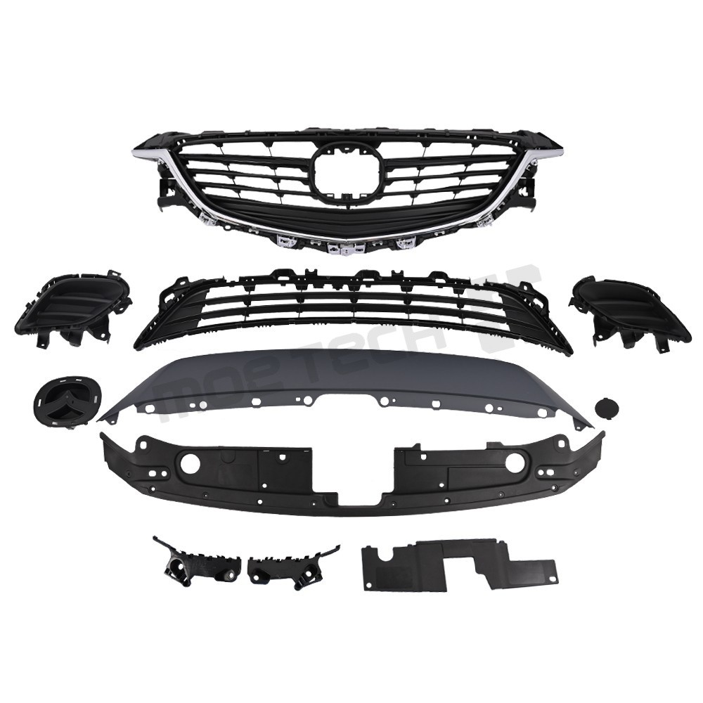 Front Bumper Grille Grill Radiator Support Bracket Set For Mazda 6 2014-2017