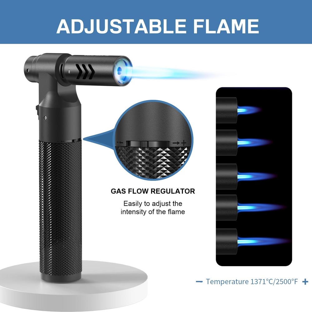 2 Pack Butane Torch Lighter Soldering Torch Refillable Adjustable Kitchen Blo...