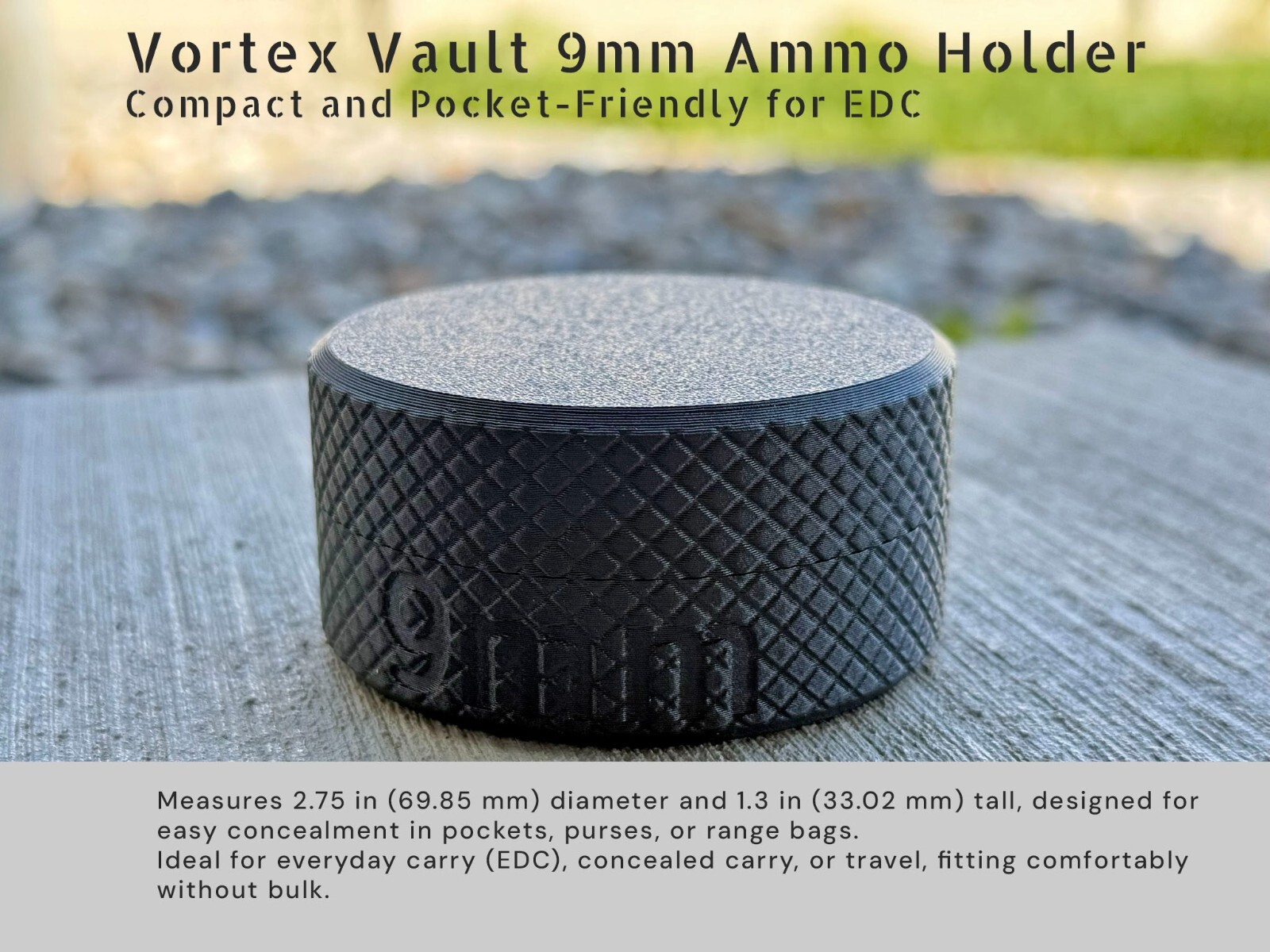 9mm Ammo Case, Premium Tactical EDC Pocket Holder, Ammunition Storage Box, Gift