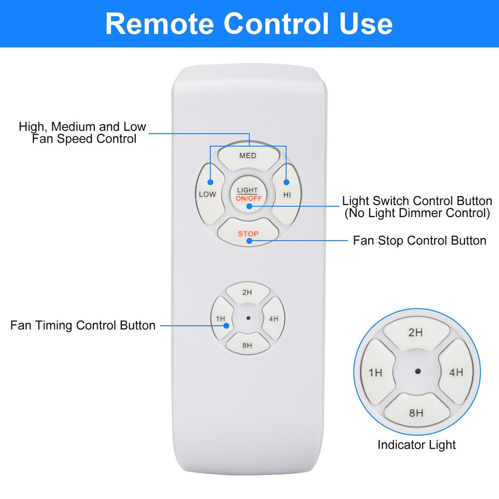 Wireless 15M Timing Remote Control Receiver Universal Ceiling Fan Lamp Light Kit