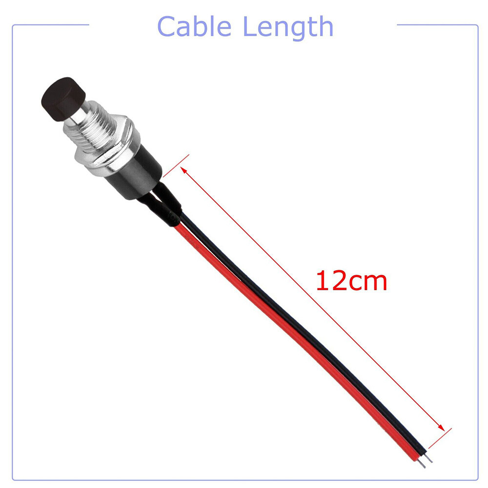 12V SPST Mini Push Button Pre-Wired Momentary N/O OFF-ON Switch Plug US
