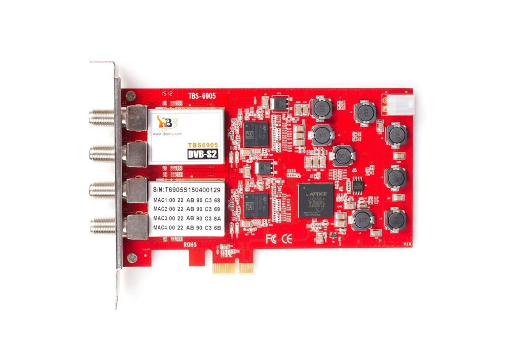 TBS6905 DVB-S2 Quad Tuner PCIe Card