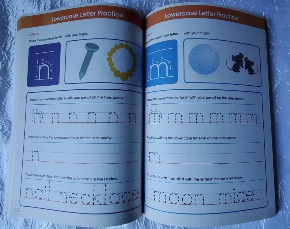 Kindergarten Reading Writing Math workbook Trace practice book homeschooling