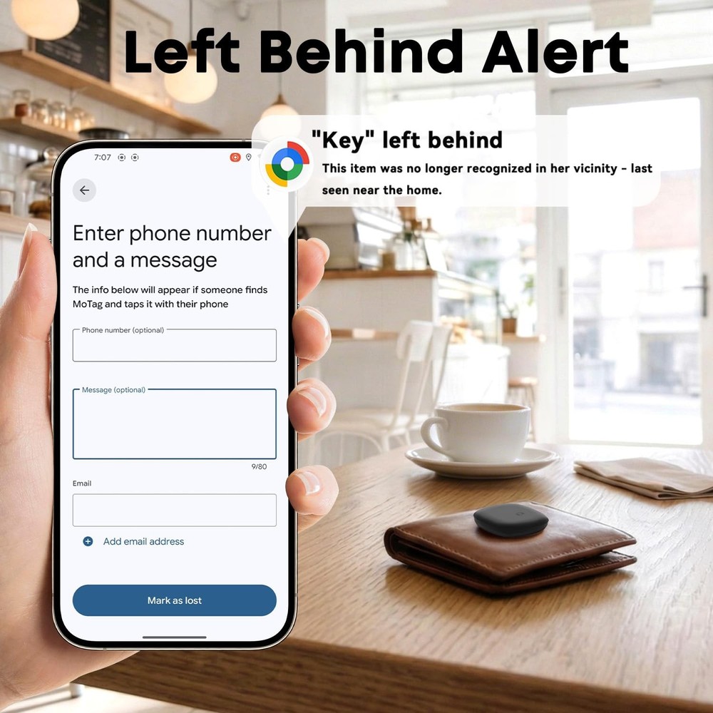 Air Tracker Tags-4 Pack for Android, Android Tag 4pcs, Black