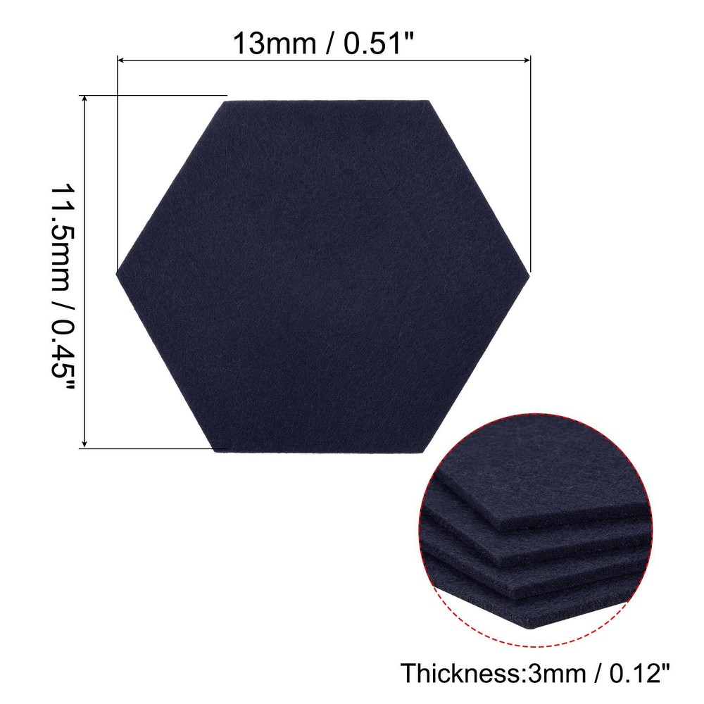 Felt coasters 9pcs hexagonal pads coasters, dark blue