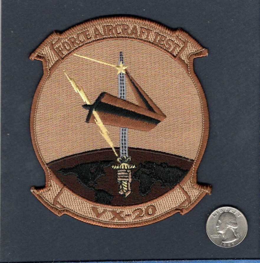 VX-20 FORCE Aircraft Flight Test  NAS PAX River US Navy Desert Squadron Patch