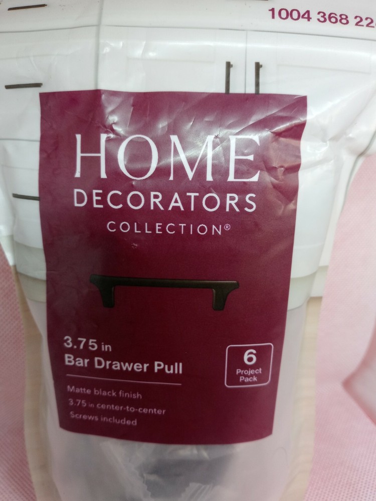 6 PACK Home Decorators Mate Black Bar Drawer Pull Cabinet Knobs 6XCAB096028WMB