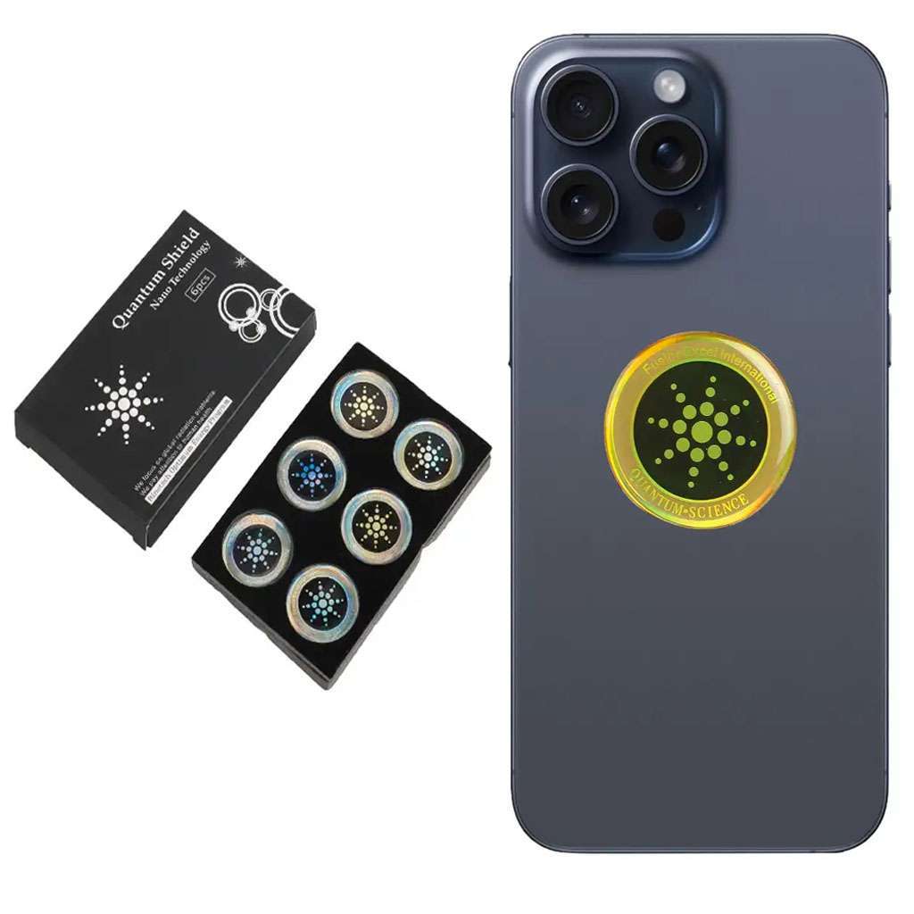 Silver Quantum Anti Radiation Shield 5G-EMF Protection Phones Laptops 6 Stickers