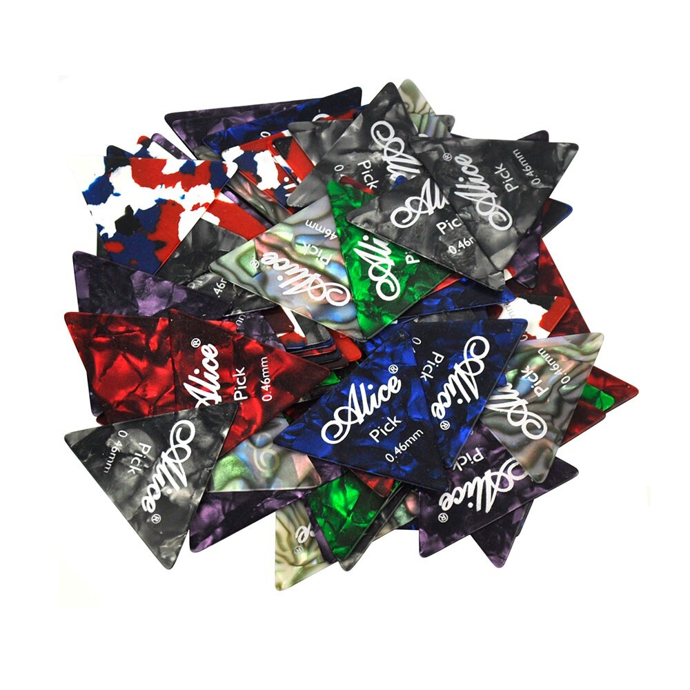 100 Alice Thin 0.46mm Triangle 355 Guitar Picks Plectrums Celluloid