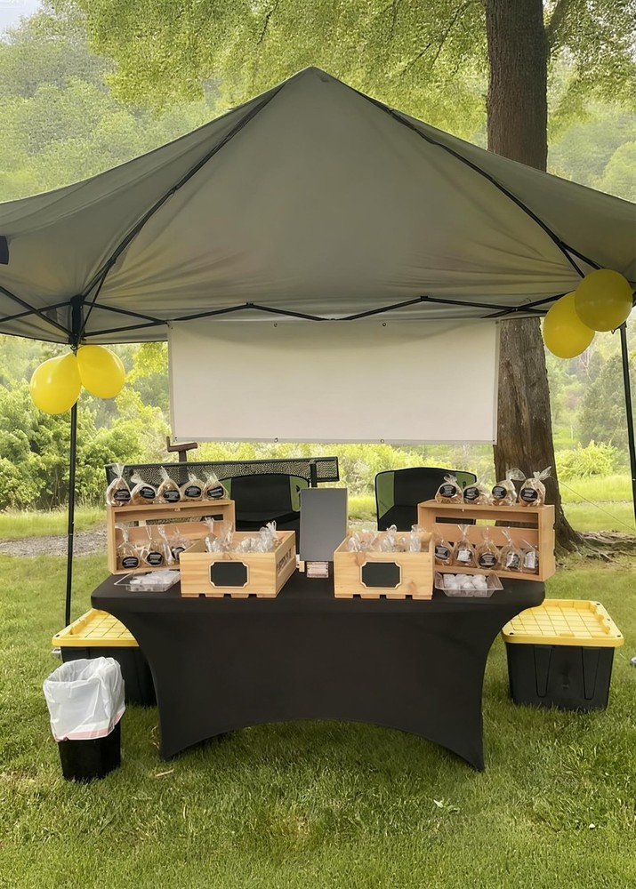 4FT Black Table Cloth - 2 Pack, Fitted Stretch Rectangle Spandex Tablecloth, ...