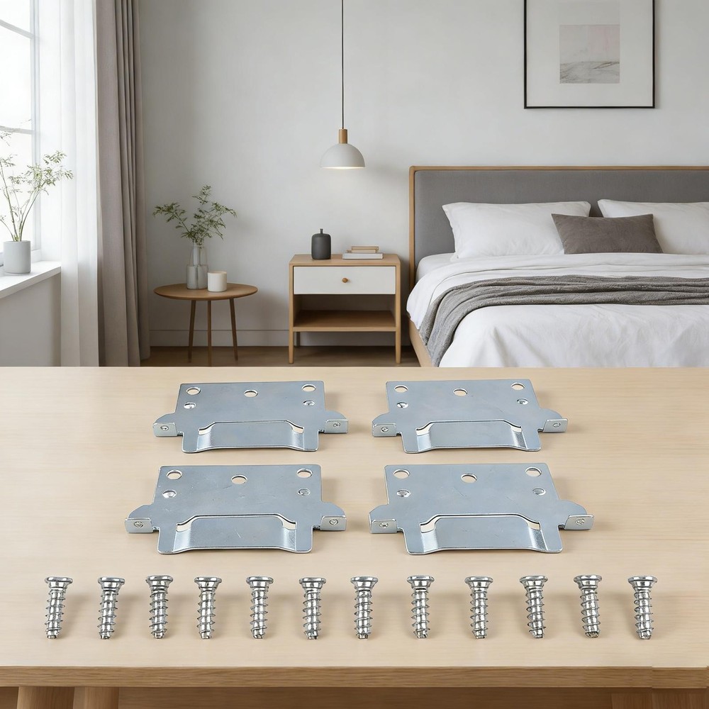 4 Pack Bed Frame Mounting Plates Compatible with 116791 for Multiple Uses