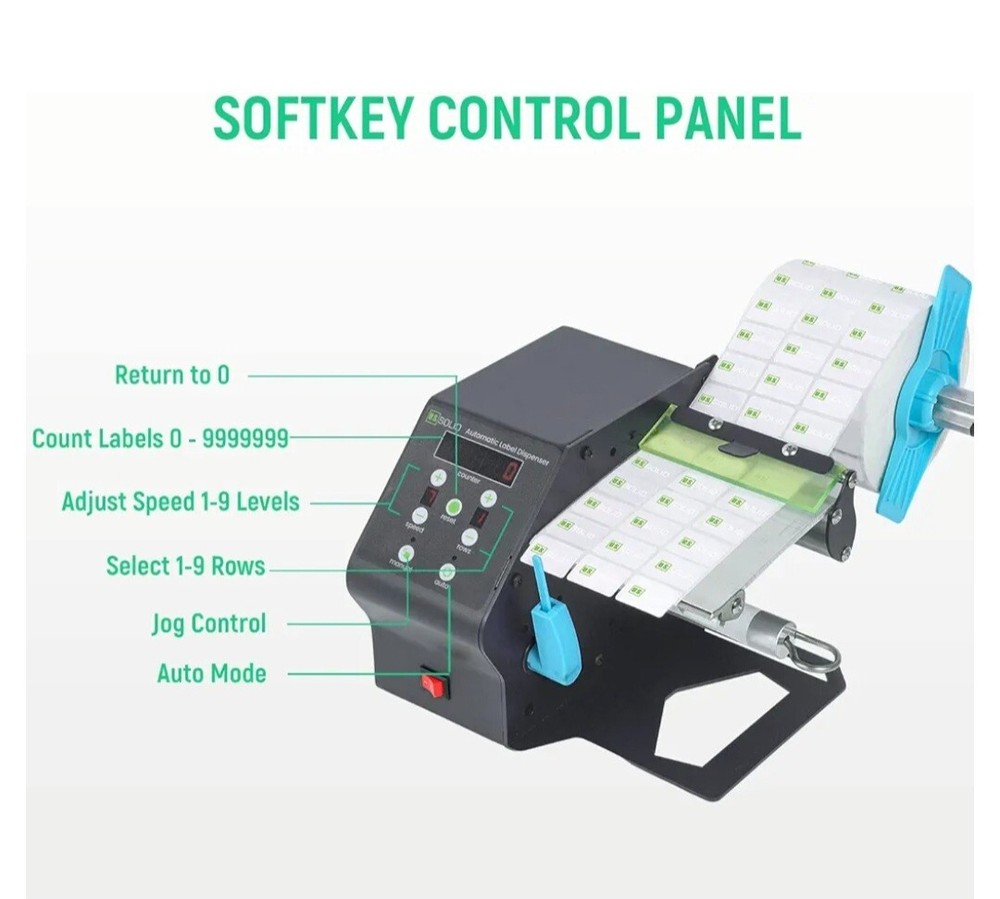 U.S. Solid Automatic Label Dispenser, 9 Speeds, 3.1 Max Width LD22