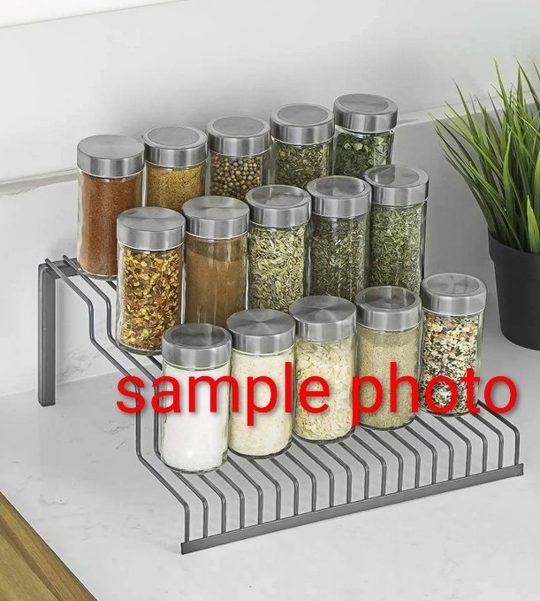 3 Tier Spice Rack Organizer Freestanding Storage Solution Kitchen Lt Blue Set 2