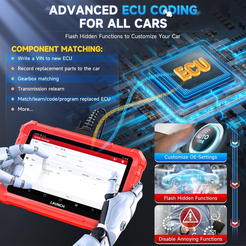 LAUNCH X431 PRO STAR& TPMS Tool Bidirectional Diagnostic OBD2 Scanner ECU Coding