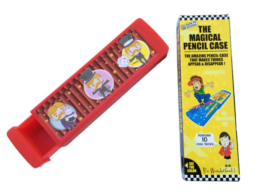 PENCIL CASE MAGIC TRICK DRAWER BOX Beginner Appearing School Change Candy Silks
