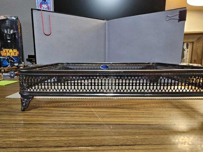 Reed & Barton Silver Plated Casserole Dish Holder Rectangular. SOLD AS IS.